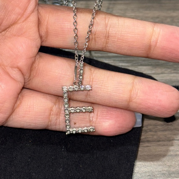 Real Diamond E Initial Charm Pendant NOT CZ Not fake! Bestselling Christmas Gift - Picture 9 of 11